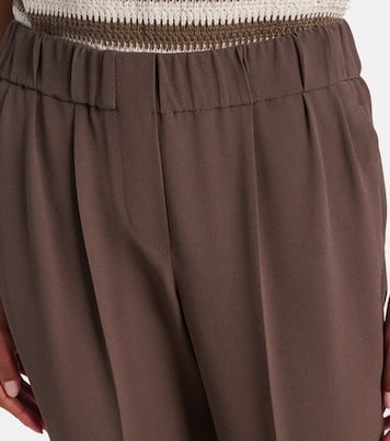 Cropped crêpe slim pants | Brunello Cucinelli
