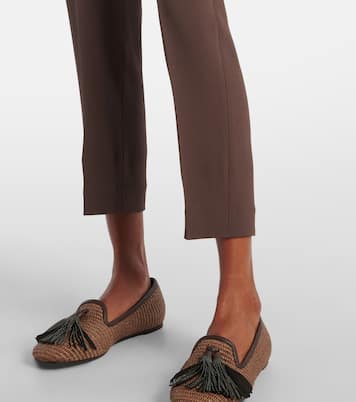 Cropped crêpe slim pants | Brunello Cucinelli