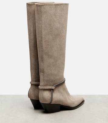 Monili suede knee-high boots | Brunello Cucinelli
