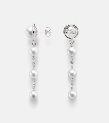 Ohrringe aus 18kt Weißgold mit Diamanten und Akoyaperlen | Mikimoto