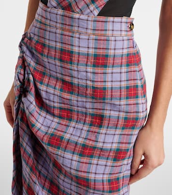 Panther gathered linen midi skirt | Vivienne Westwood