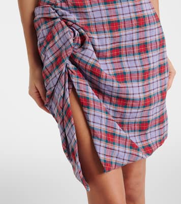 Panther gathered linen midi skirt | Vivienne Westwood