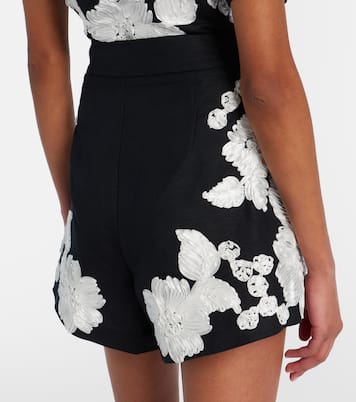 Sammi embroidered linen-blend shorts | Simkhai