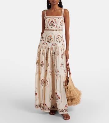 Floral linen maxi dress | Agua by Agua Bendita