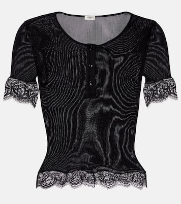 Top aus Seiden-Jersey mit Spitze | Saint Laurent