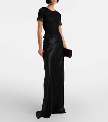 Top aus Seiden-Jersey mit Spitze | Saint Laurent