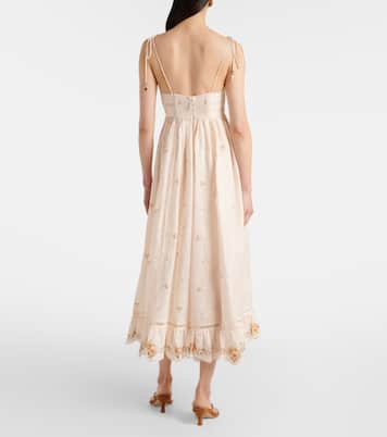 Patience floral linen midi dress | Zimmermann