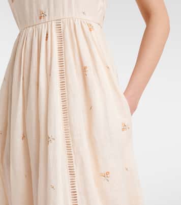 Patience floral linen midi dress | Zimmermann