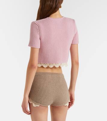 Shorts aus Kaschmir mit Häkelstrick | Magda Butrym