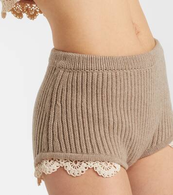 Shorts aus Kaschmir mit Häkelstrick | Magda Butrym