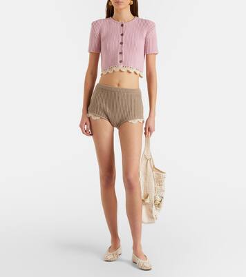 Shorts aus Kaschmir mit Häkelstrick | Magda Butrym