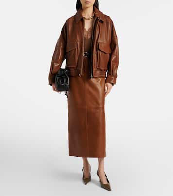 Runa leather bomber jacket | Nour Hammour