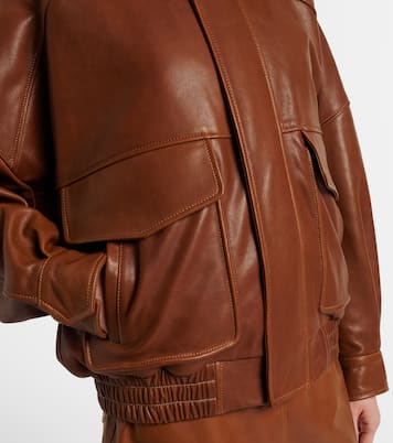 Runa leather bomber jacket | Nour Hammour