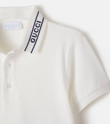 Logo cotton-blend piqué polo shirt | Gucci Kids