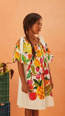 Printed cotton-blend dress | Fábula