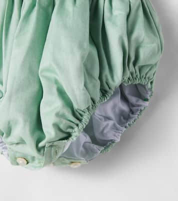 Baby smocked embroidered cotton playsuit | Pepa London