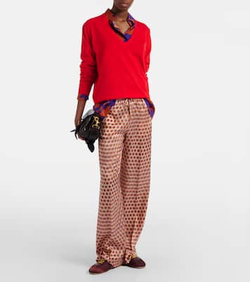 Pantalon ample en soie à pois | Dries Van Noten