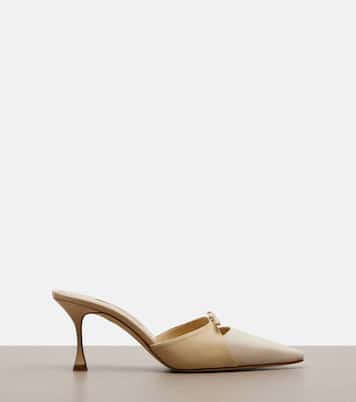 Mules Tapidpla en cuir et daim | Manolo Blahnik