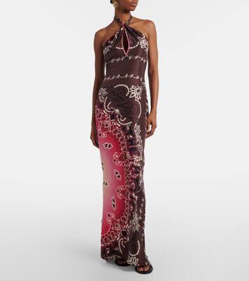 Printed silk maxi dress | The Attico