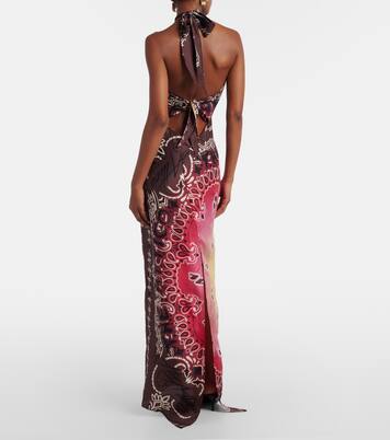 Printed silk maxi dress | The Attico