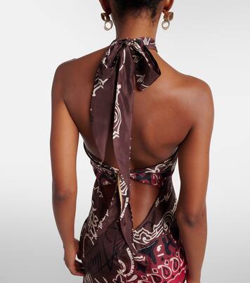 Printed silk maxi dress | The Attico