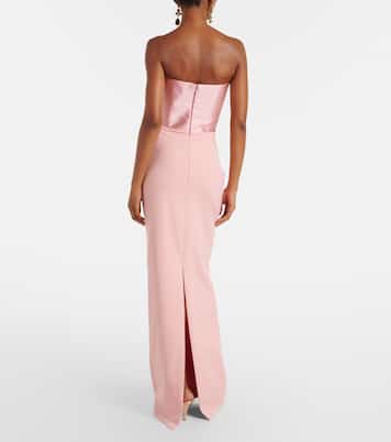Afra satin-trimmed bustier gown | Solace London