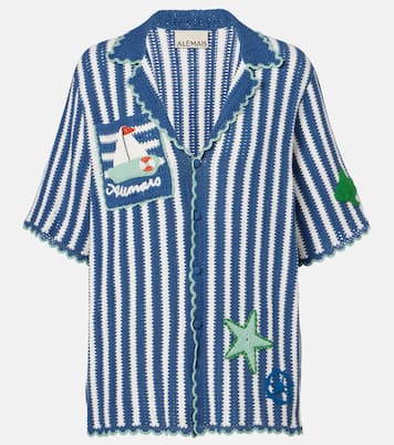 Crochet striped cotton shirt | Alémais