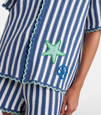 Crochet striped cotton shirt | Alémais