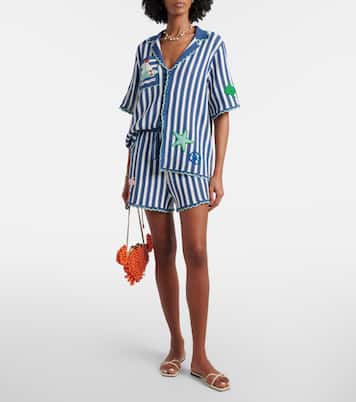 Crochet striped cotton shirt | Alémais