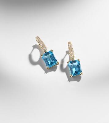 Ohrringe Yana Charmed Micro aus 18kt Gelbgold mit Diamanten und Topas | Octavia Elizabeth