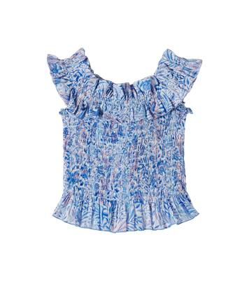 Alitza floral smocked cotton-blend top | Poupette St Barth Kids
