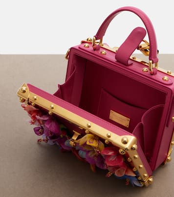 Dolce Box floral-appliqué leather box bag | Dolce&Gabbana