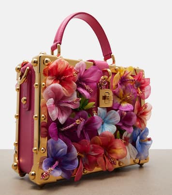 Dolce Box floral-appliqué leather box bag | Dolce&Gabbana
