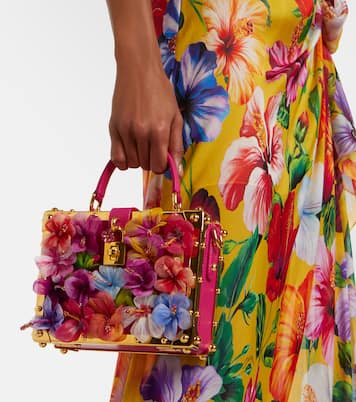Dolce Box floral-appliqué leather box bag | Dolce&Gabbana
