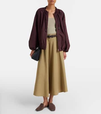 Linen and silk twill midi skirt | Max Mara