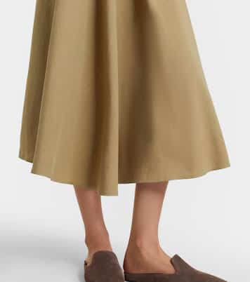 Linen and silk twill midi skirt | Max Mara