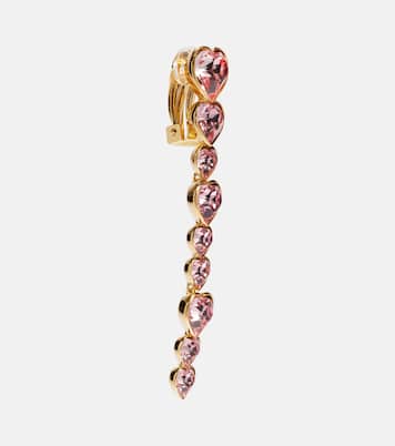 Heart crystal-embellished clip-on earrings | Oscar de la Renta