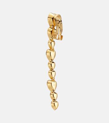 Heart crystal-embellished clip-on earrings | Oscar de la Renta