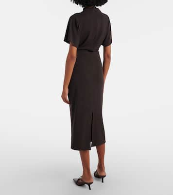 Gathered jersey midi dress | Brunello Cucinelli