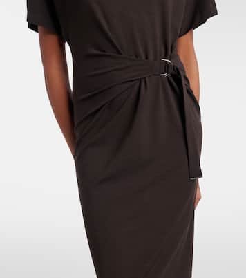 Gathered jersey midi dress | Brunello Cucinelli
