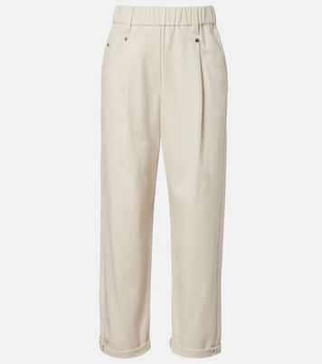 Pantalon droit Monili en coton mélangé | Brunello Cucinelli