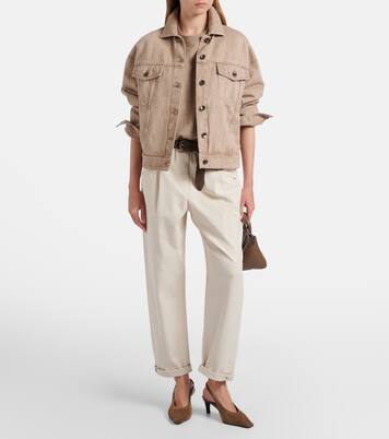 Pantalon droit Monili en coton mélangé | Brunello Cucinelli