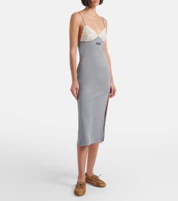 Midikleid aus Seiden-Jersey mit Seide | Miu Miu