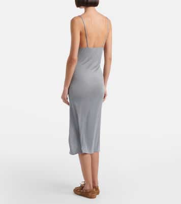 Midikleid aus Seiden-Jersey mit Seide | Miu Miu