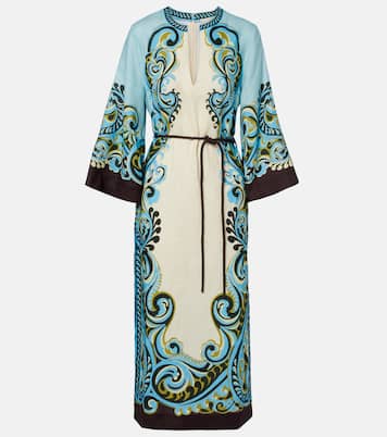 Natalia printed linen midi dress | Alémais