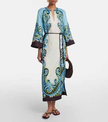 Natalia printed linen midi dress | Alémais