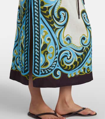 Natalia printed linen midi dress | Alémais