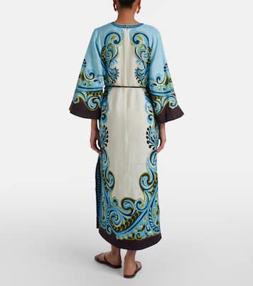 Natalia printed linen midi dress | Alémais
