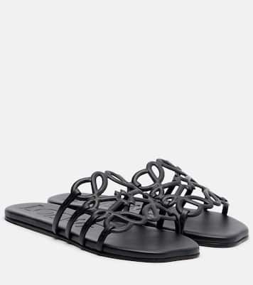 Paula's Ibiza Petal Anagram leather slides | Loewe