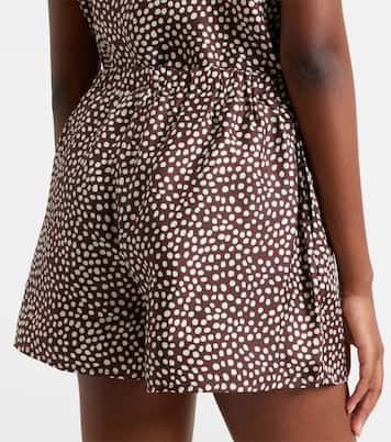 Franca polka-dot silk charmeuse shorts | Asceno